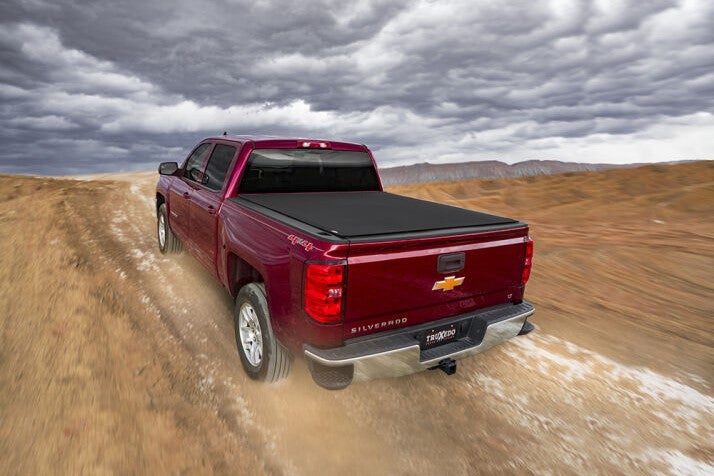 Pro X15 tonneau cover on a red truck