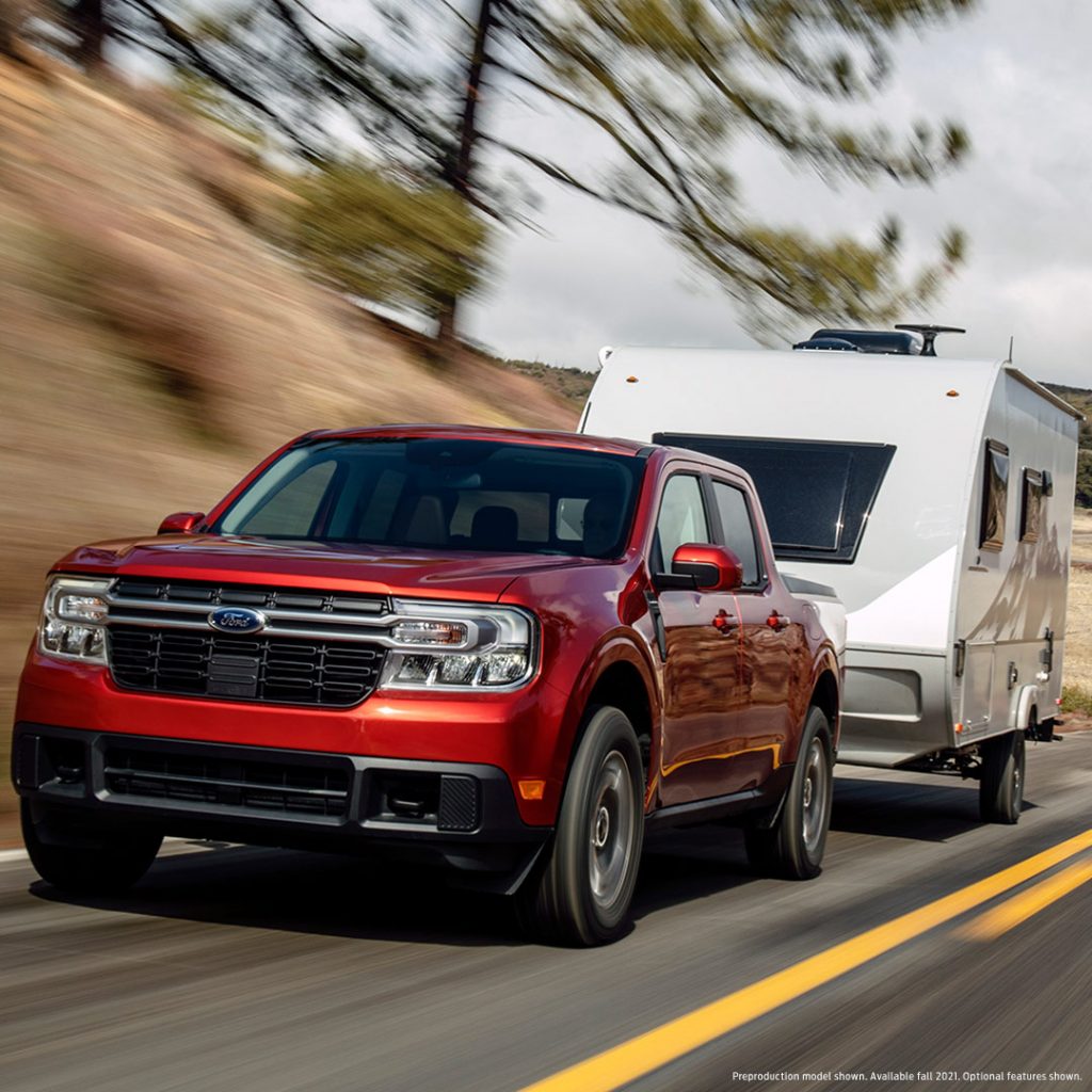 Maverick pulling a camper