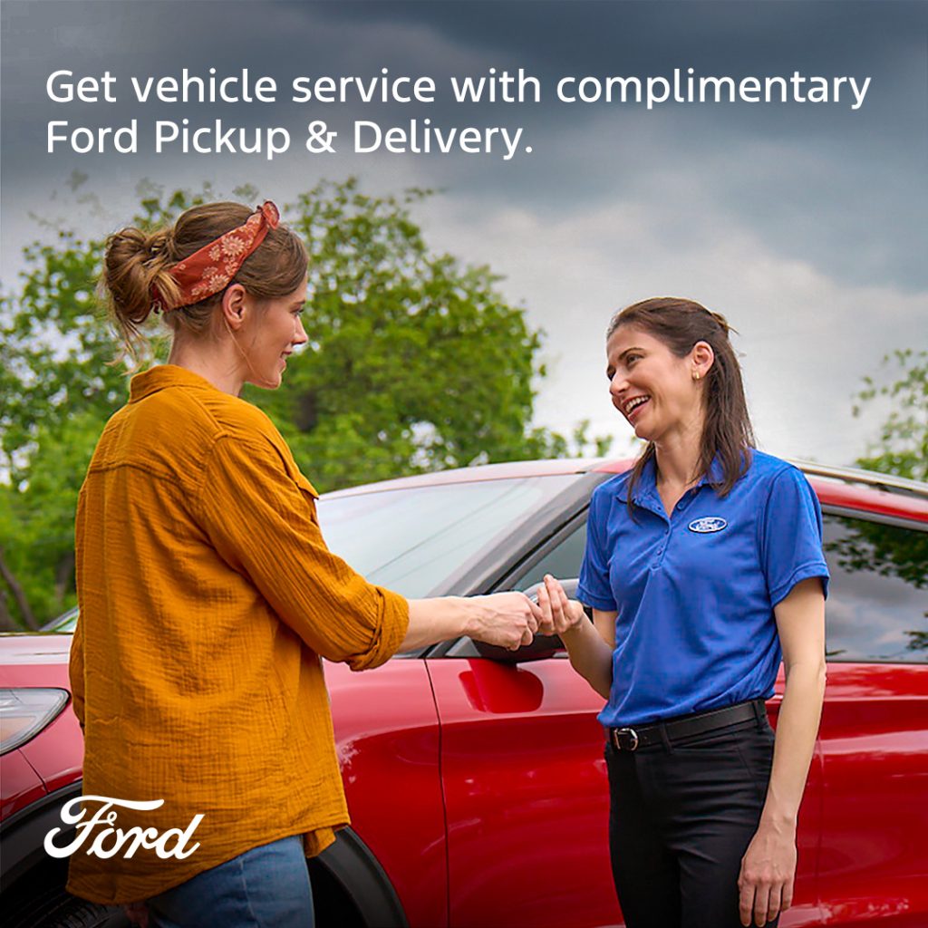 Woman using Ford Pickup and Delivery