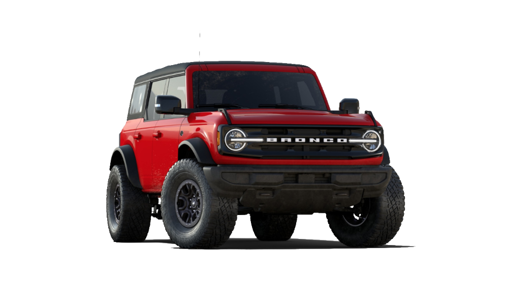 A red and black Ford Bronco.