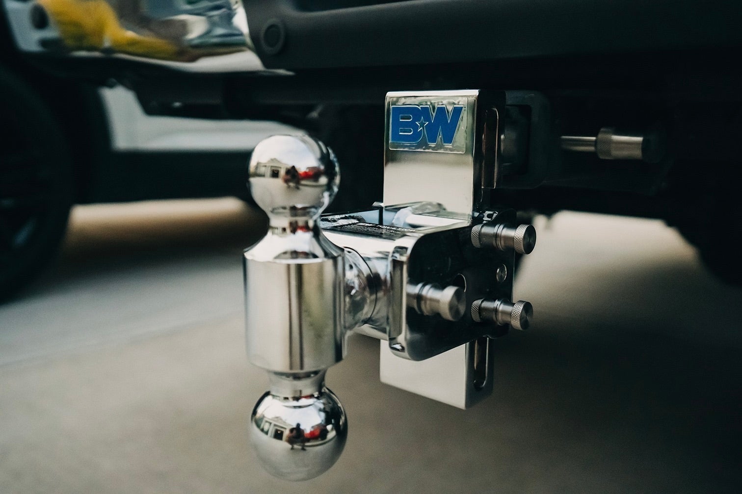 All silver Tow and Stow Ball Mount