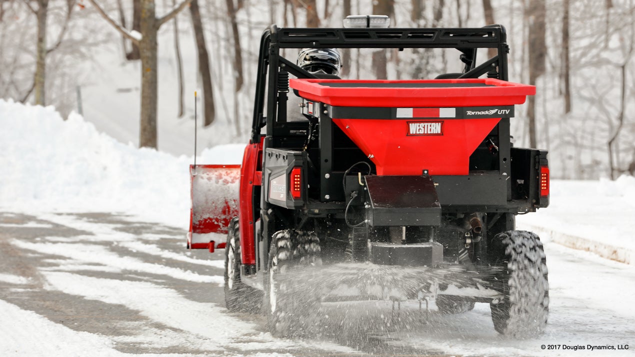 UTV with a Western spreader attached