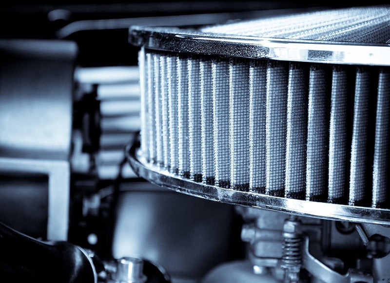 Vehicle air filter close-up for maintenance